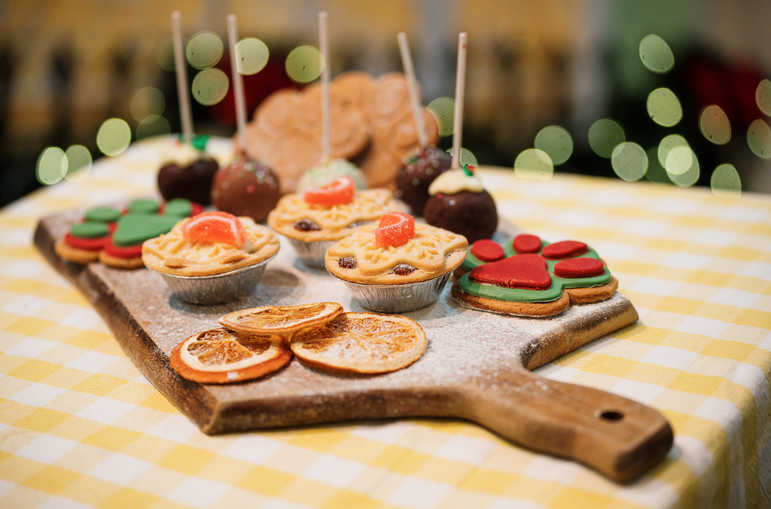 Christmas party dessert display at The Paddington Bear Experience with festive treats.