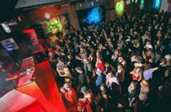 Vibrant crowd at The Blue Bird Reno, ideal for networking and entertainment events.