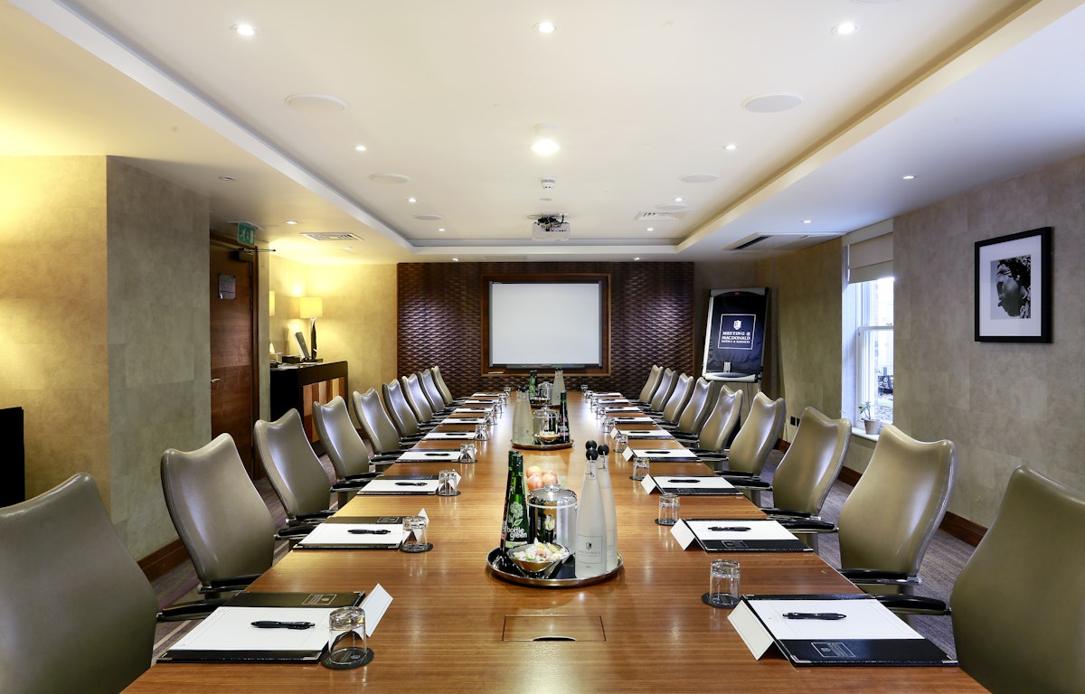 Kensington Boardroom at Macdonald Windsor Hotel, ideal for professional meetings and events.