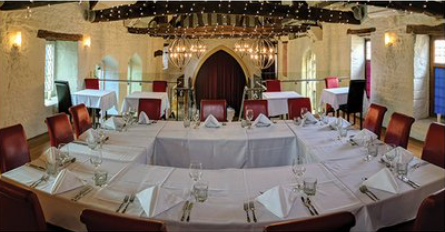 Elegant dining space for events in The Church Northampton, ideal for corporate dinners.
