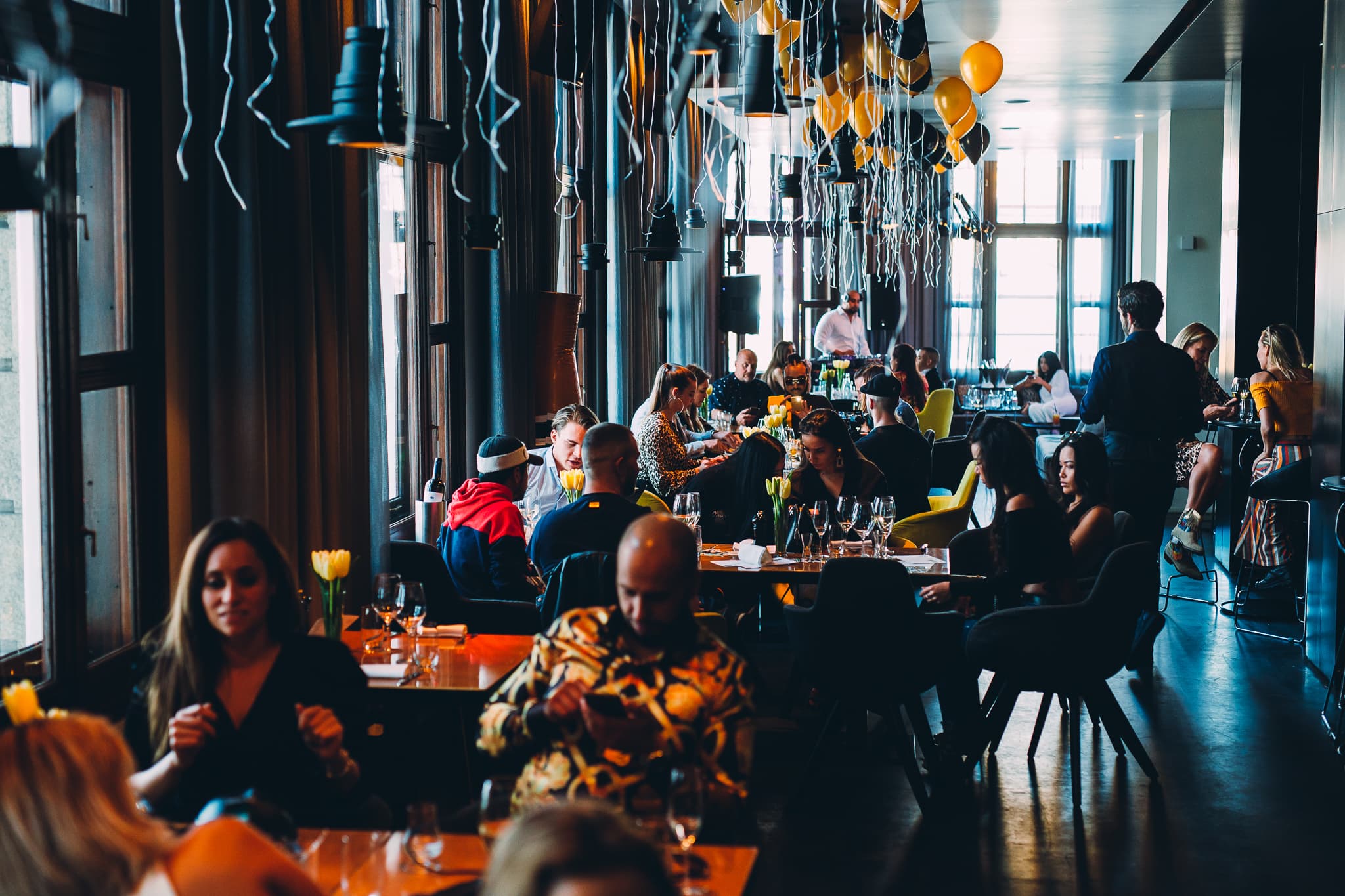 Vibrant event space in art'otel Amsterdam, perfect for celebrations and corporate events.