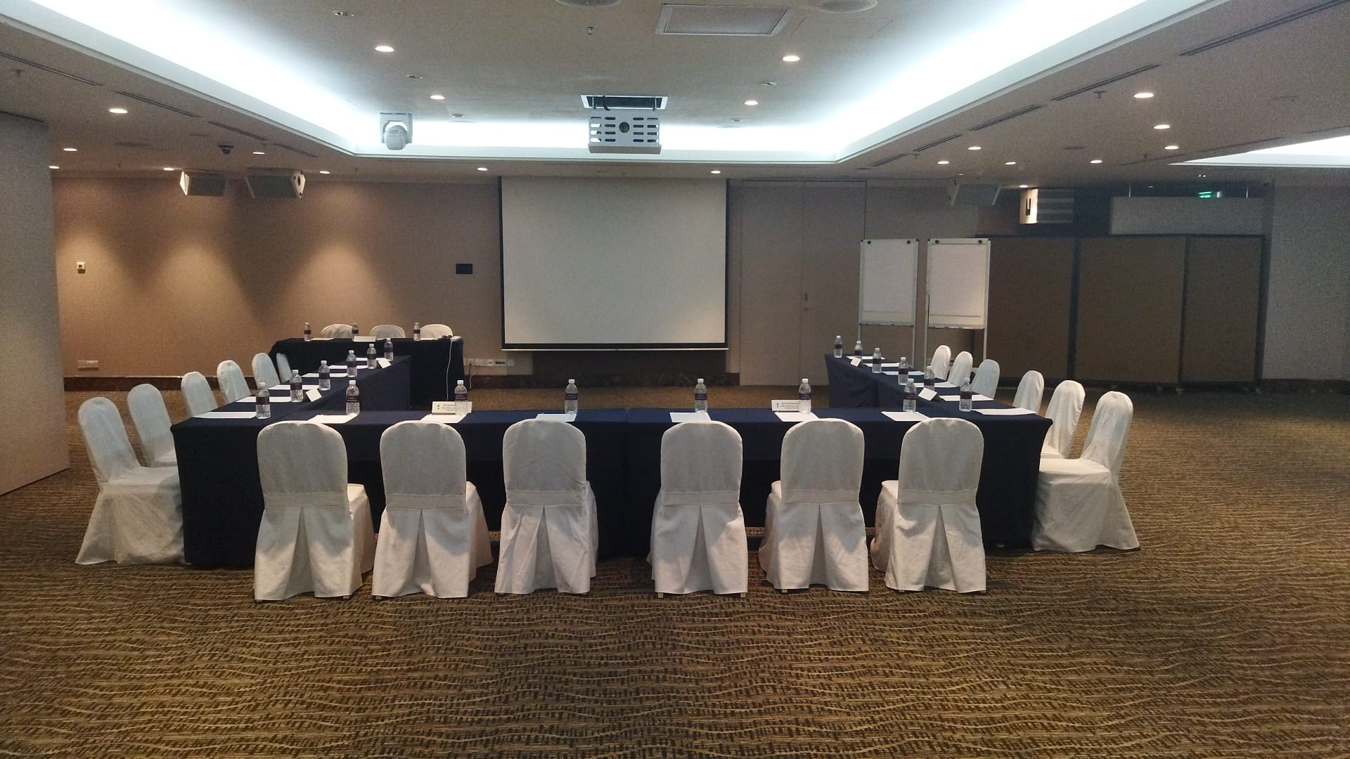 Lower Level Function Room at M Hotel Singapore, U-shaped setup for professional events.
