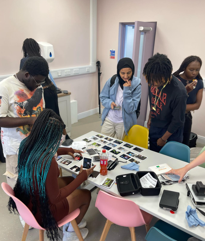 Young group collaborating in Sable Studio during a creative workshop event.