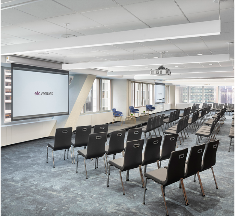 Modern event space at Knights Lounge, County Hall, ideal for presentations and workshops.