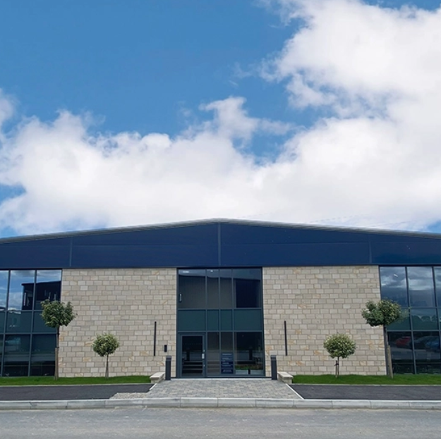 Modern conference suite with large windows, perfect for corporate meetings and events.