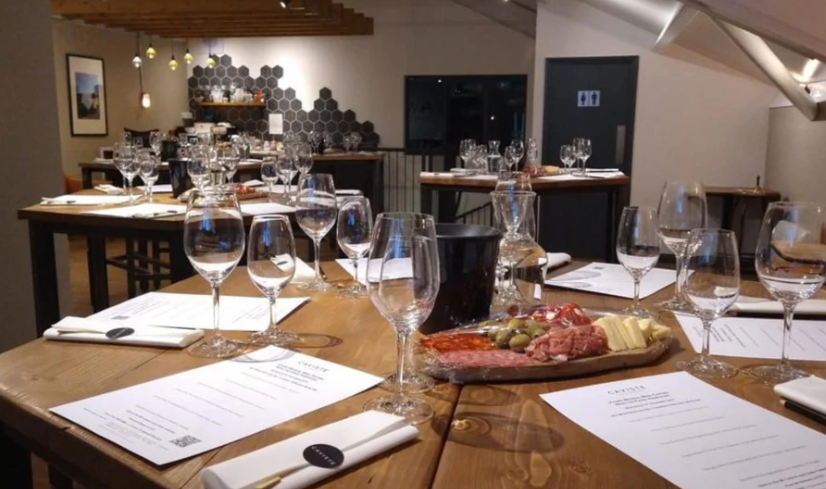 Elegant event space in The Spirits Room, ideal for intimate dinners and networking.