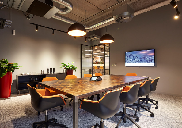 Modern conference room in Cheltenham with ergonomic chairs for productive meetings.