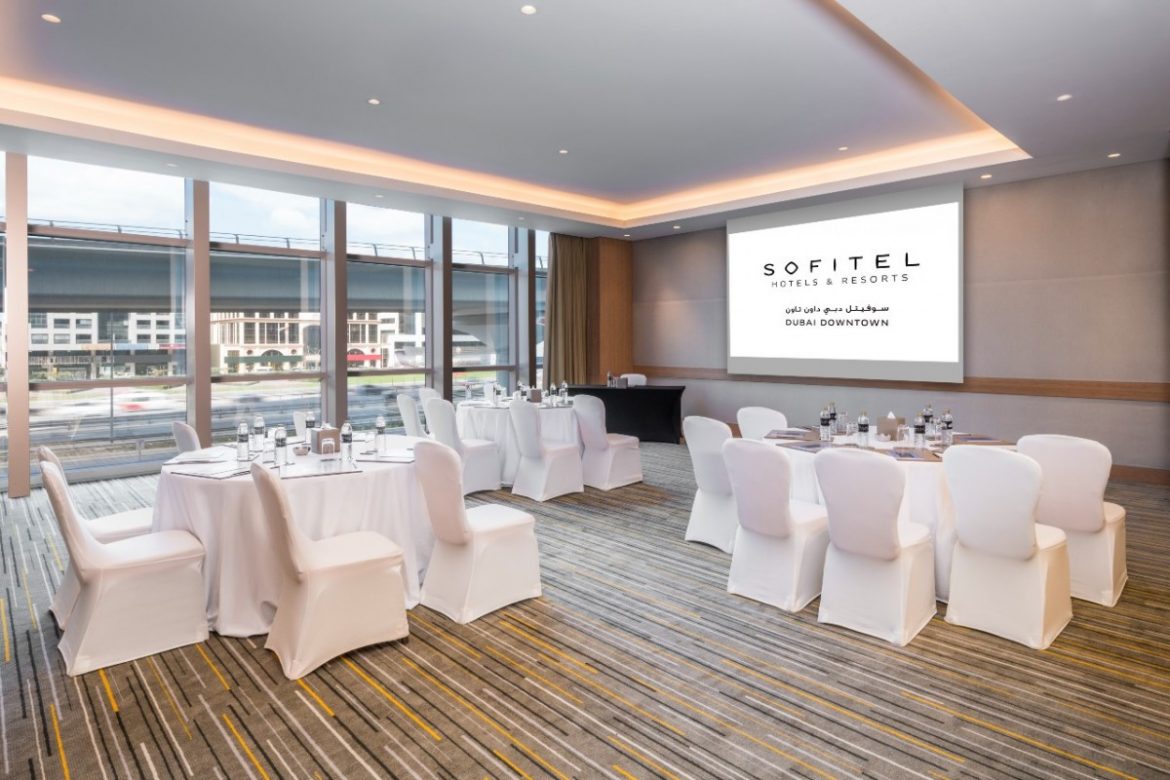 Elegant meeting room at Sofitel Dubai The Palm, ideal for corporate events and presentations.