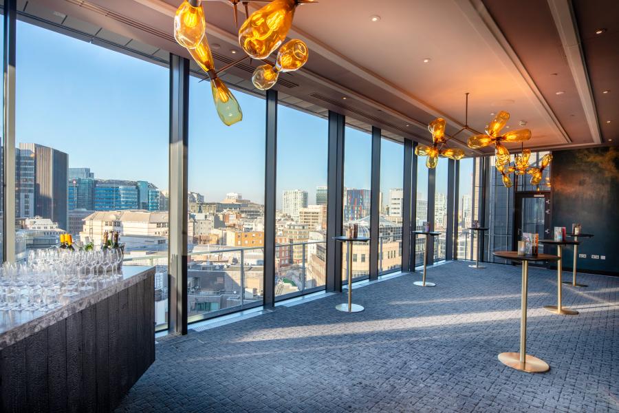 Millicent in Aspire House, elegant event space with city views for networking and receptions.