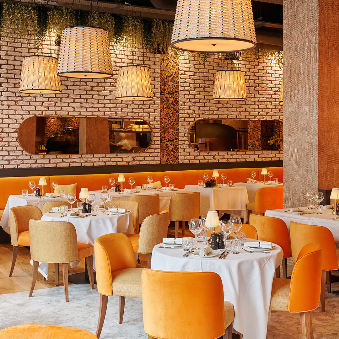 Stylish Gino D'Acampo Leeds bar with elegant decor for intimate gatherings and upscale events.