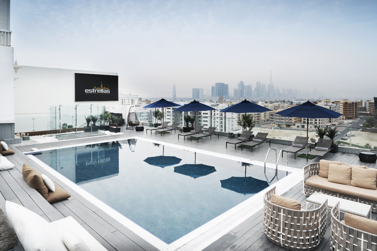 Rooftop terrace pool at The Canvas Hotel, ideal for upscale events and networking.