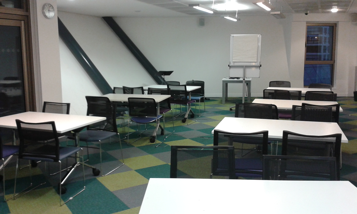 Meeting Room 6 at Canada Water Library, bright space for workshops and presentations.