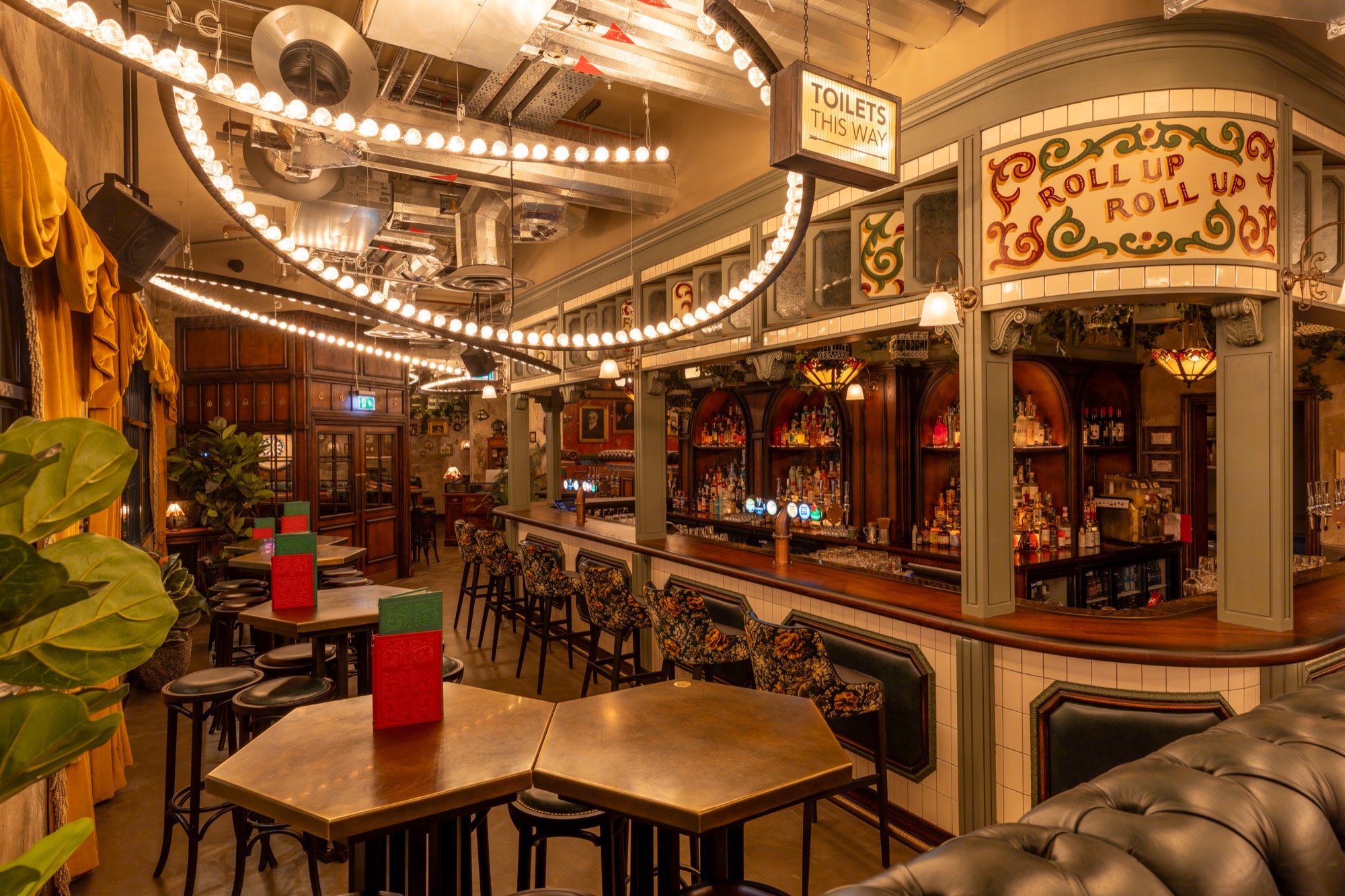 The Heather at Flight Club Edinburgh: vibrant venue for events with stylish decor and warm lighting.