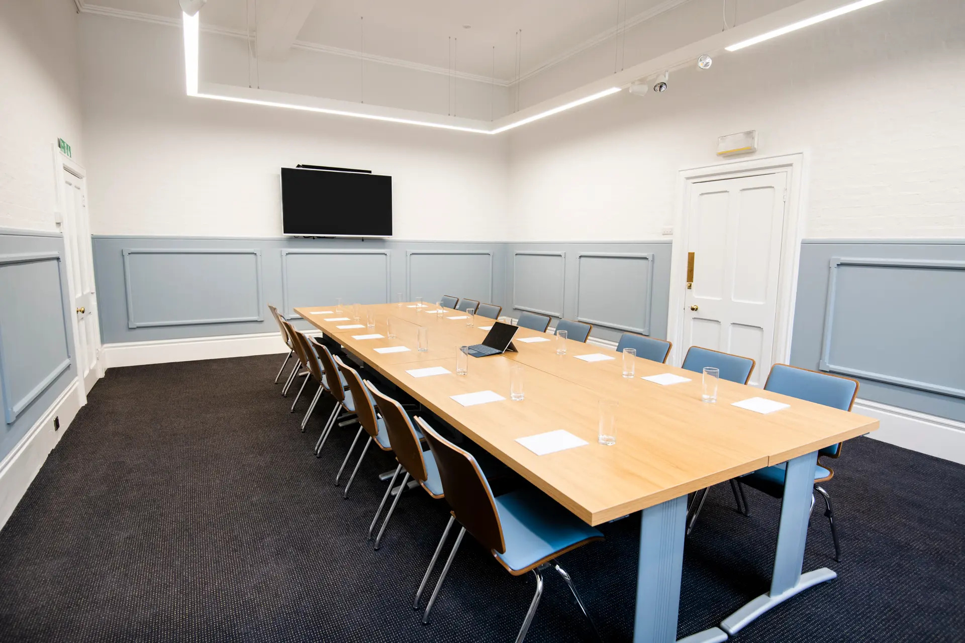 Modern conference room in Holborn Venues, ideal for corporate events and workshops.