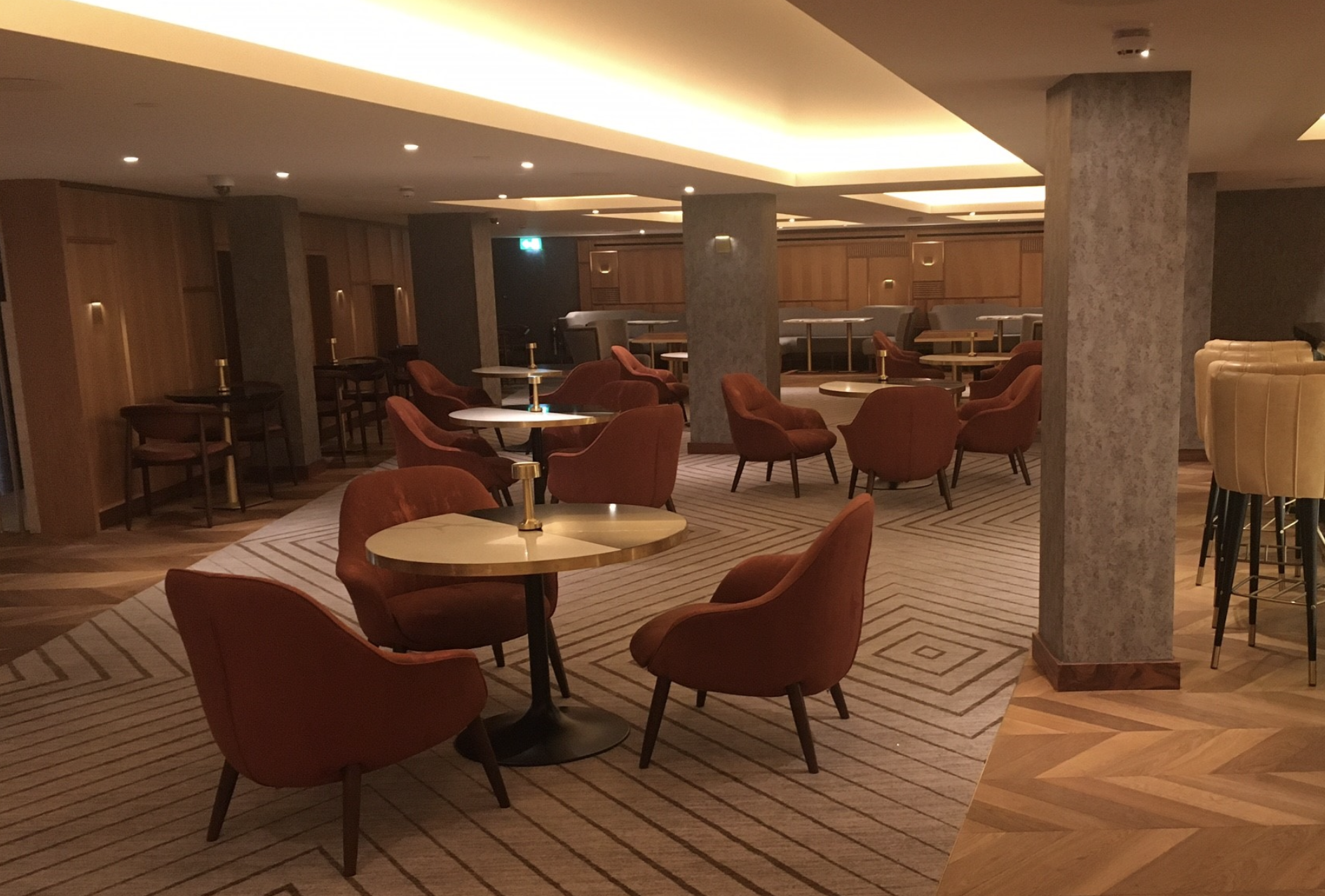 Stylish lounge at The Balcony, perfect for networking events and informal meetings.