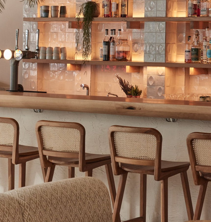 Stylish bar at Soho in Milk Beach, ideal for networking events and casual gatherings.