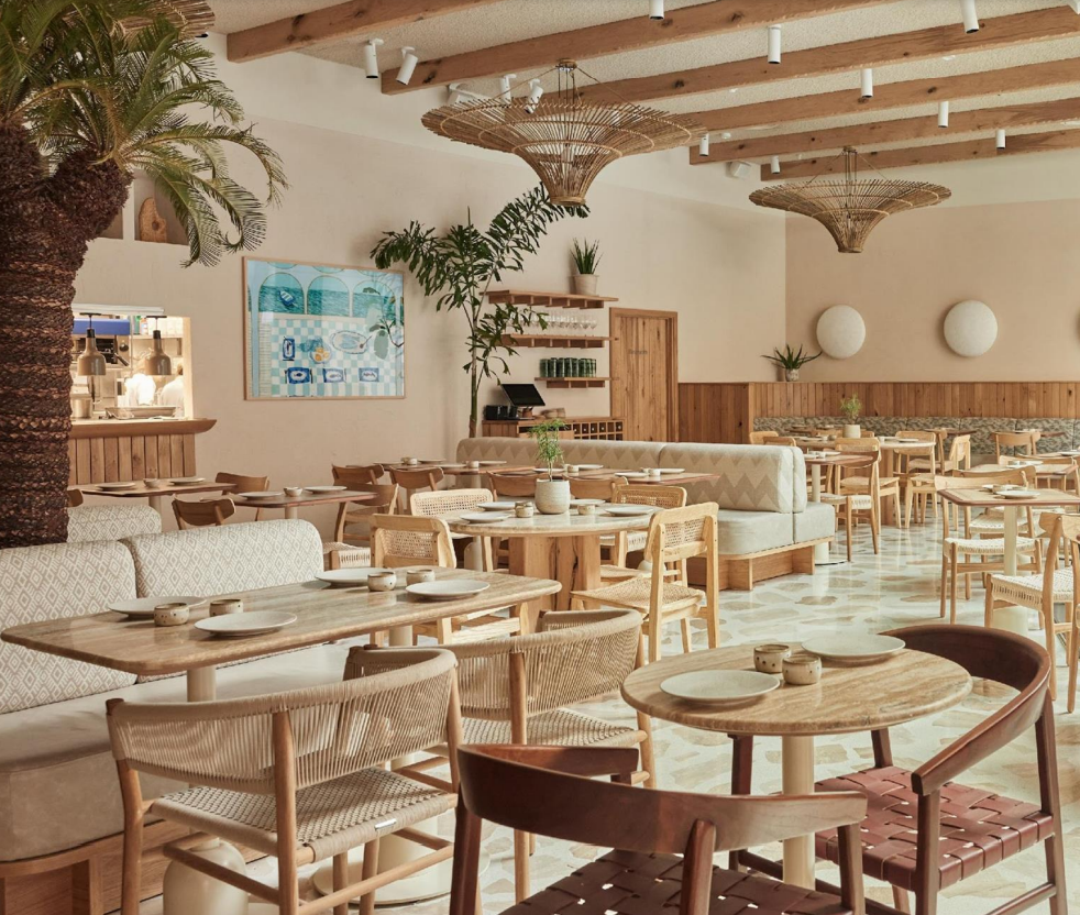 Soho Milk Beach event space with warm wood tones, ideal for networking and workshops.