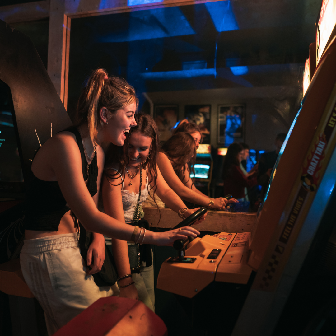 Private bar with retro arcade games for casual events in Four Quarters Newcastle.