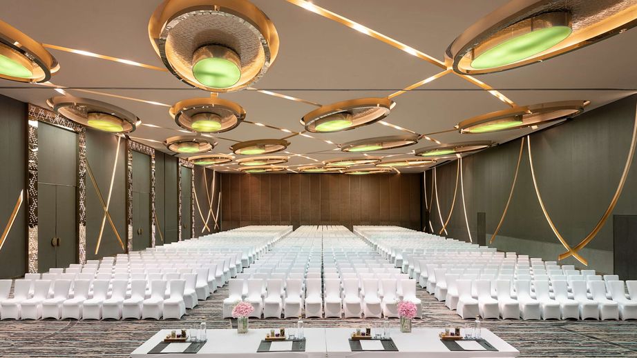 Modern conference space in Pullman New Delhi with elegant decor and spacious layout.
