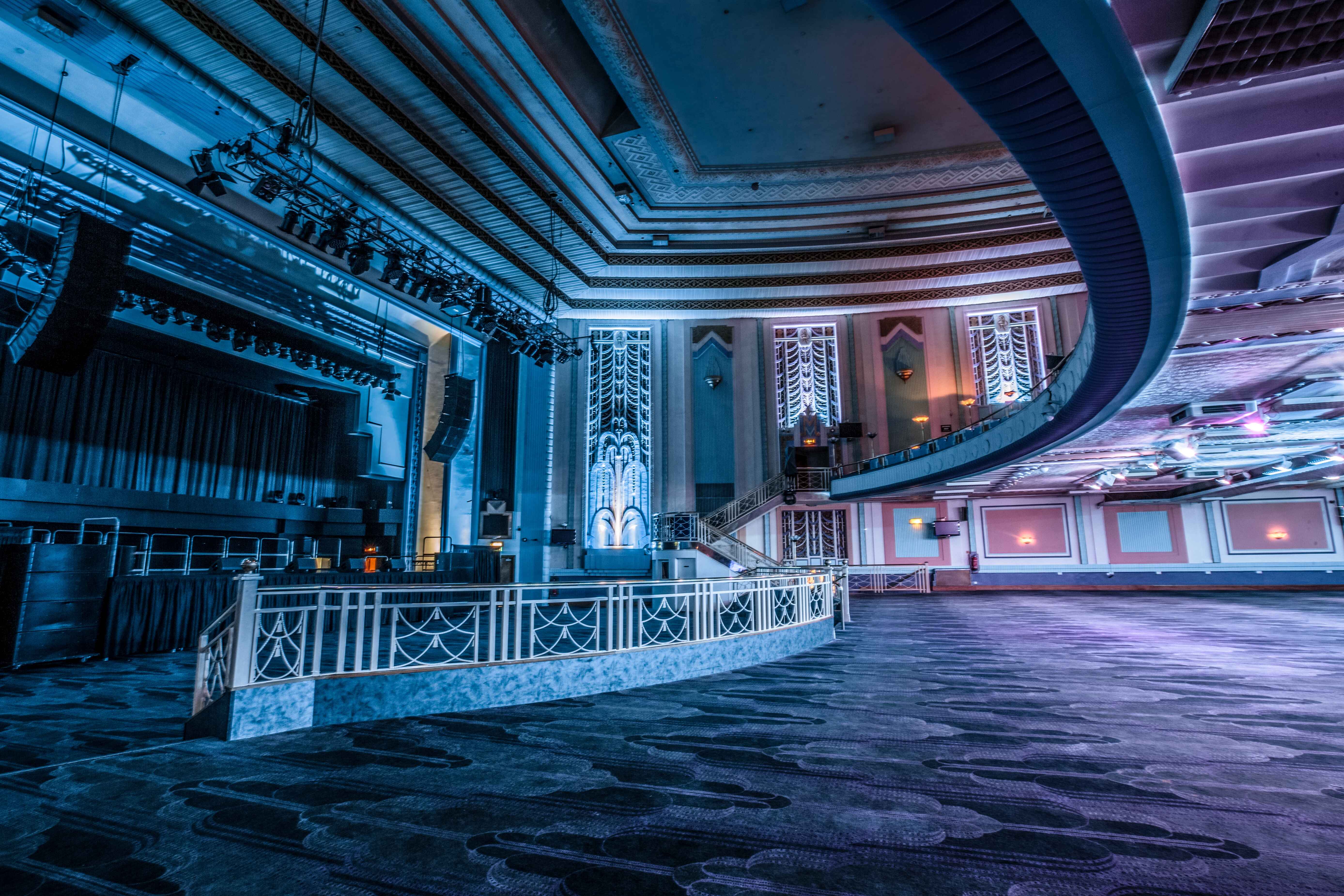 Elegant Grand Hall in Troxy, featuring high ceilings for corporate events and gatherings.