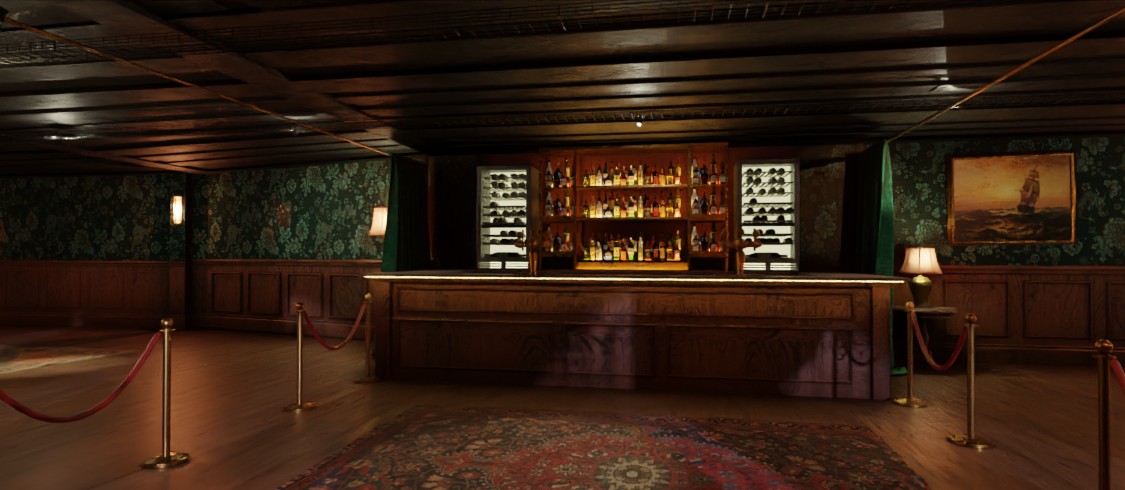 Sophisticated bar setup at Mezzanine Full hire for upscale networking events and receptions.