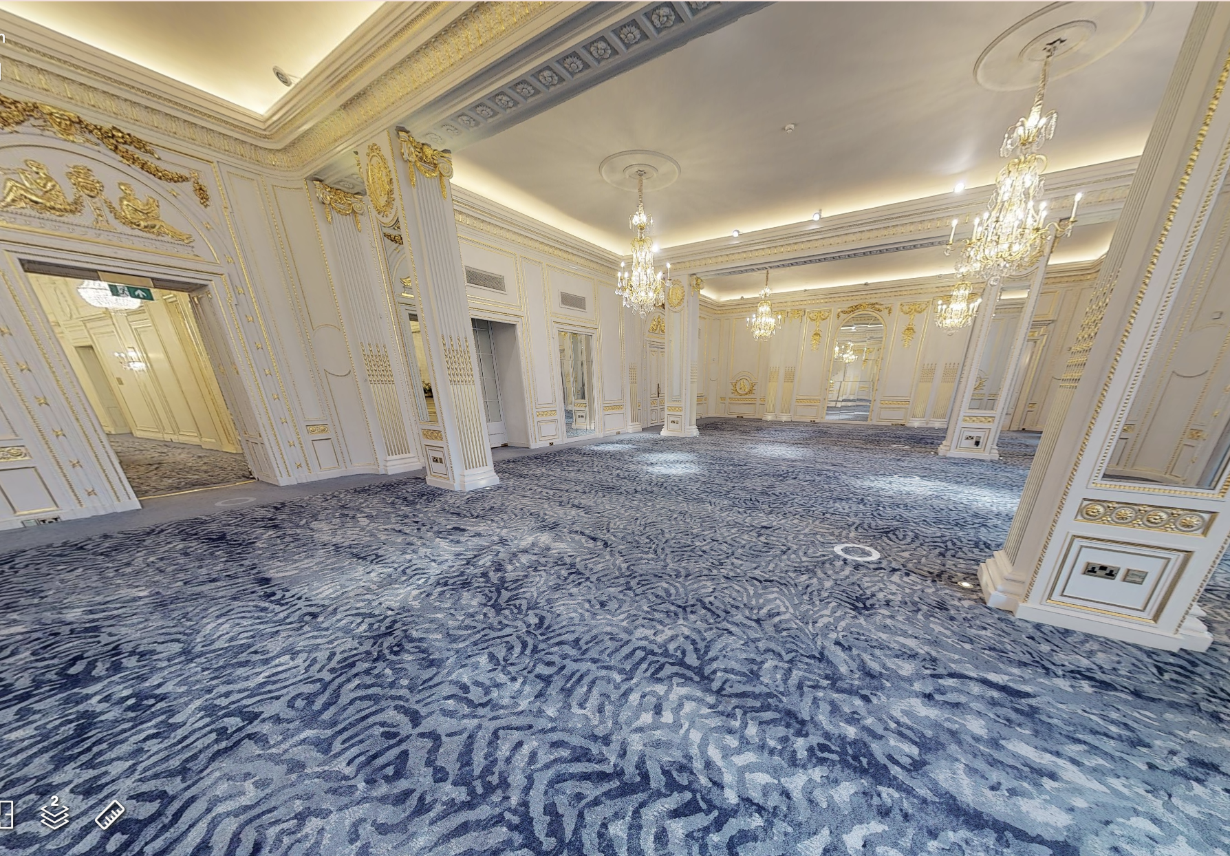Elegant ballroom at Mandarin Oriental Hyde Park, ideal for gala events and meetings.