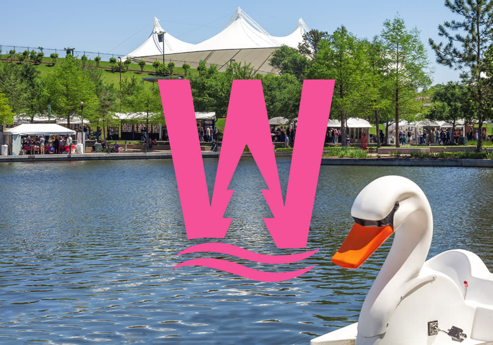 Tom Fazio Course at Carlton Woods, serene water & tents for events and gatherings.