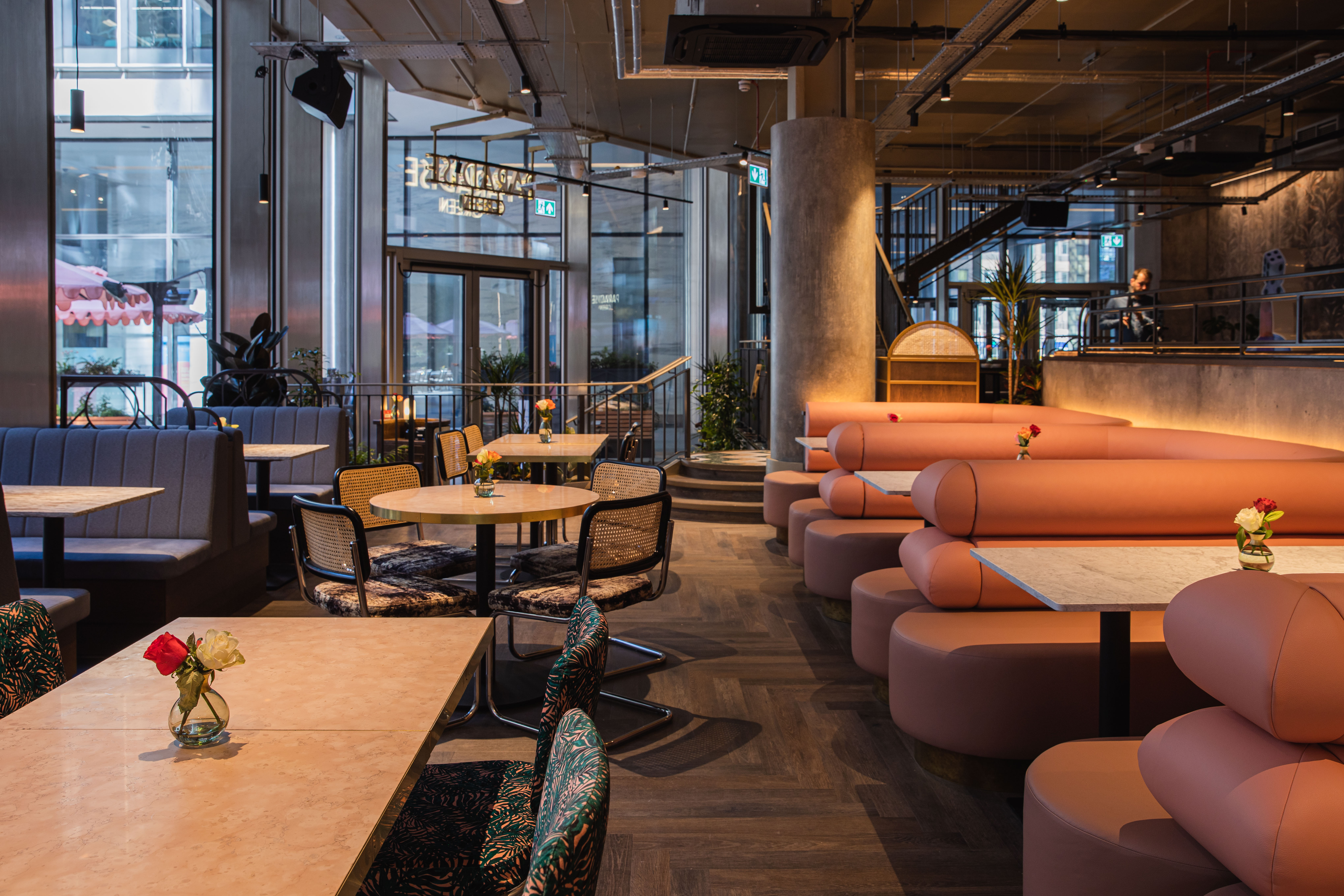 Modern event venue in Paradise Green with natural light for meetings and gatherings.