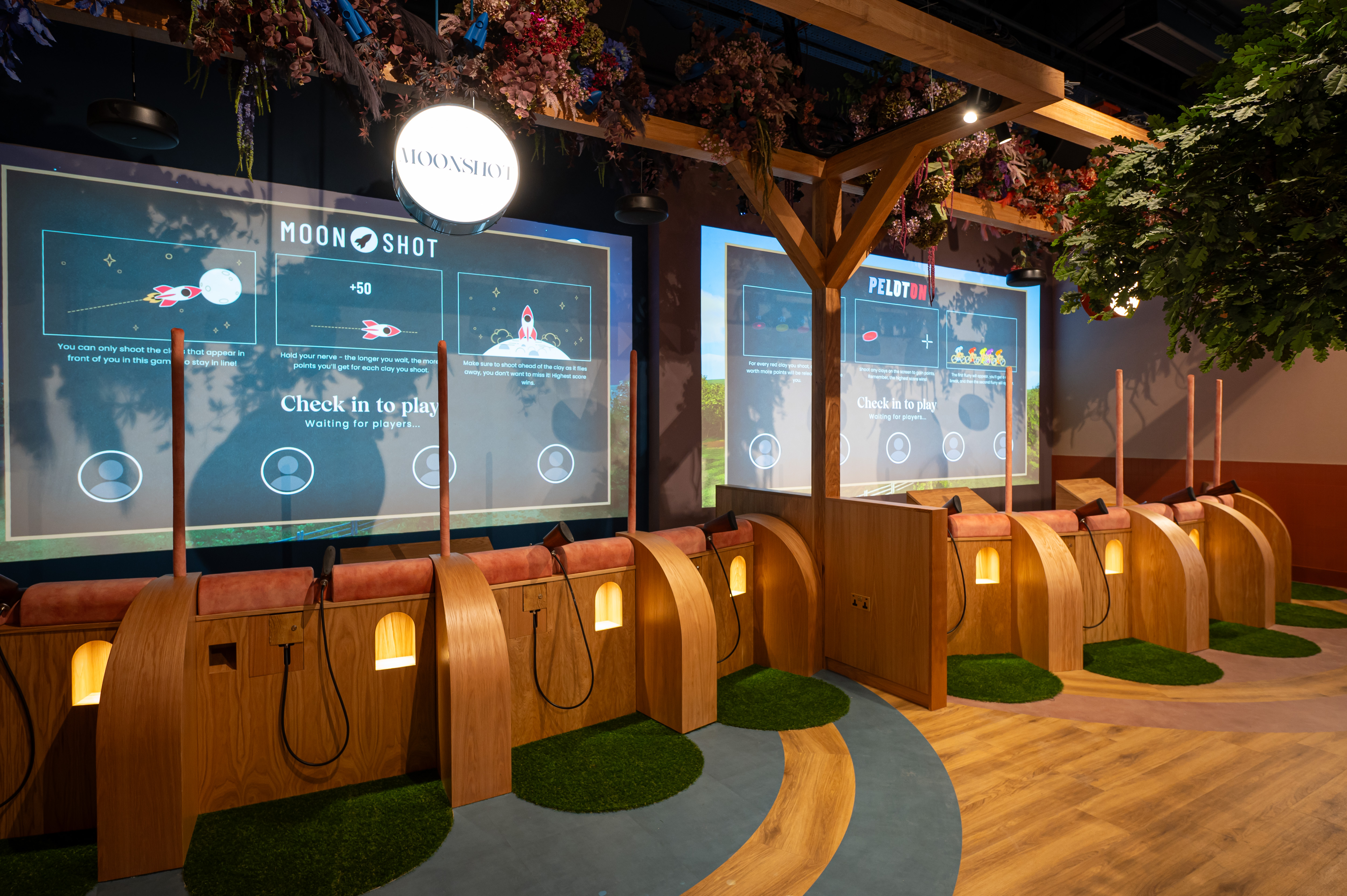 Interactive gaming setup at Clays Arcade, Birmingham for corporate events and team-building.