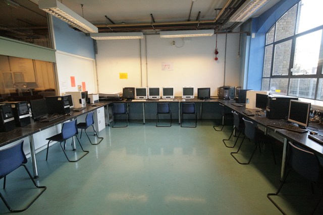 I.T. Suite at The Harrow Club, spacious computer lab for workshops and training sessions.