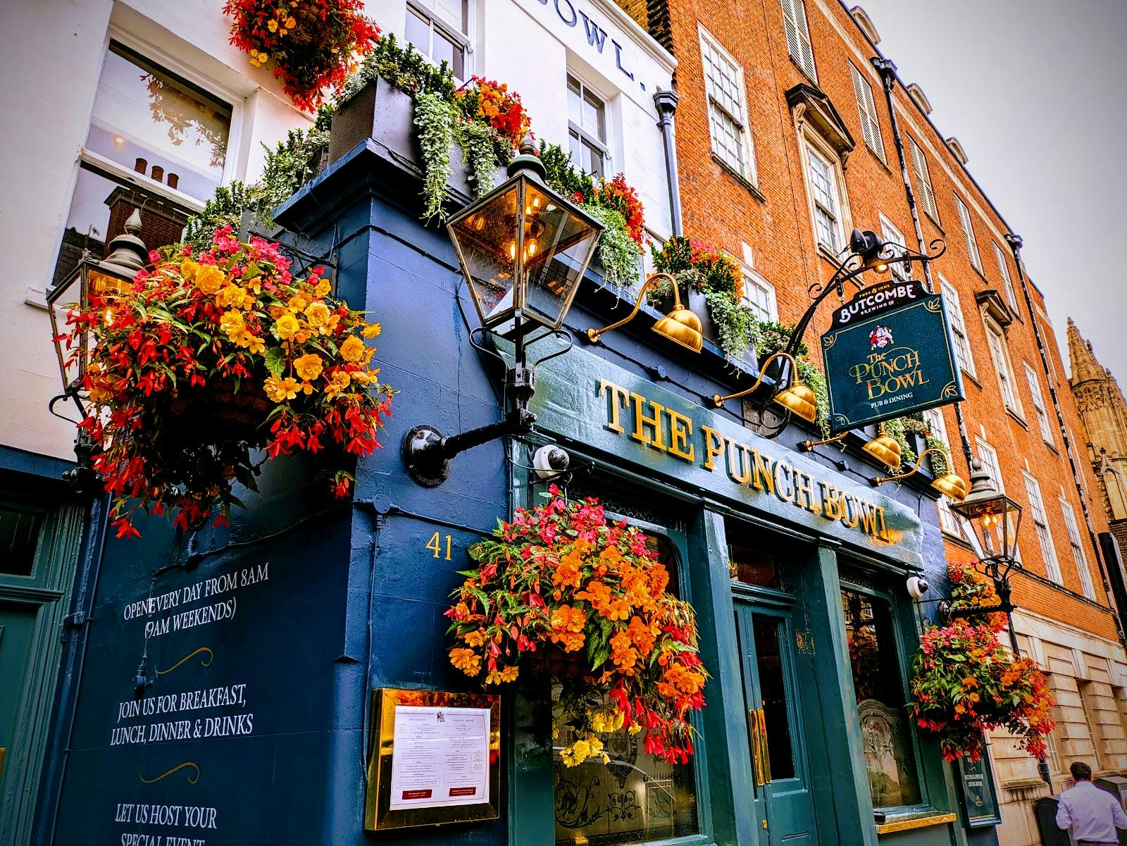 Private dining room at The Punchbowl, vibrant flowers for networking and gatherings.