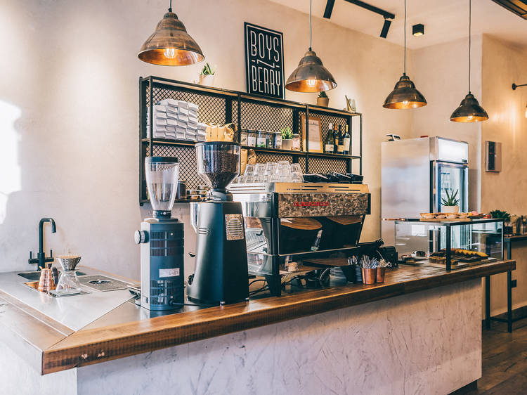 Sleek espresso machine at Cafe in The Spot, ideal for events and casual gatherings.