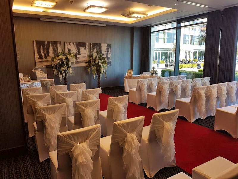 Elegant private dining room at Brooklands Hotel, ideal for weddings and corporate events.