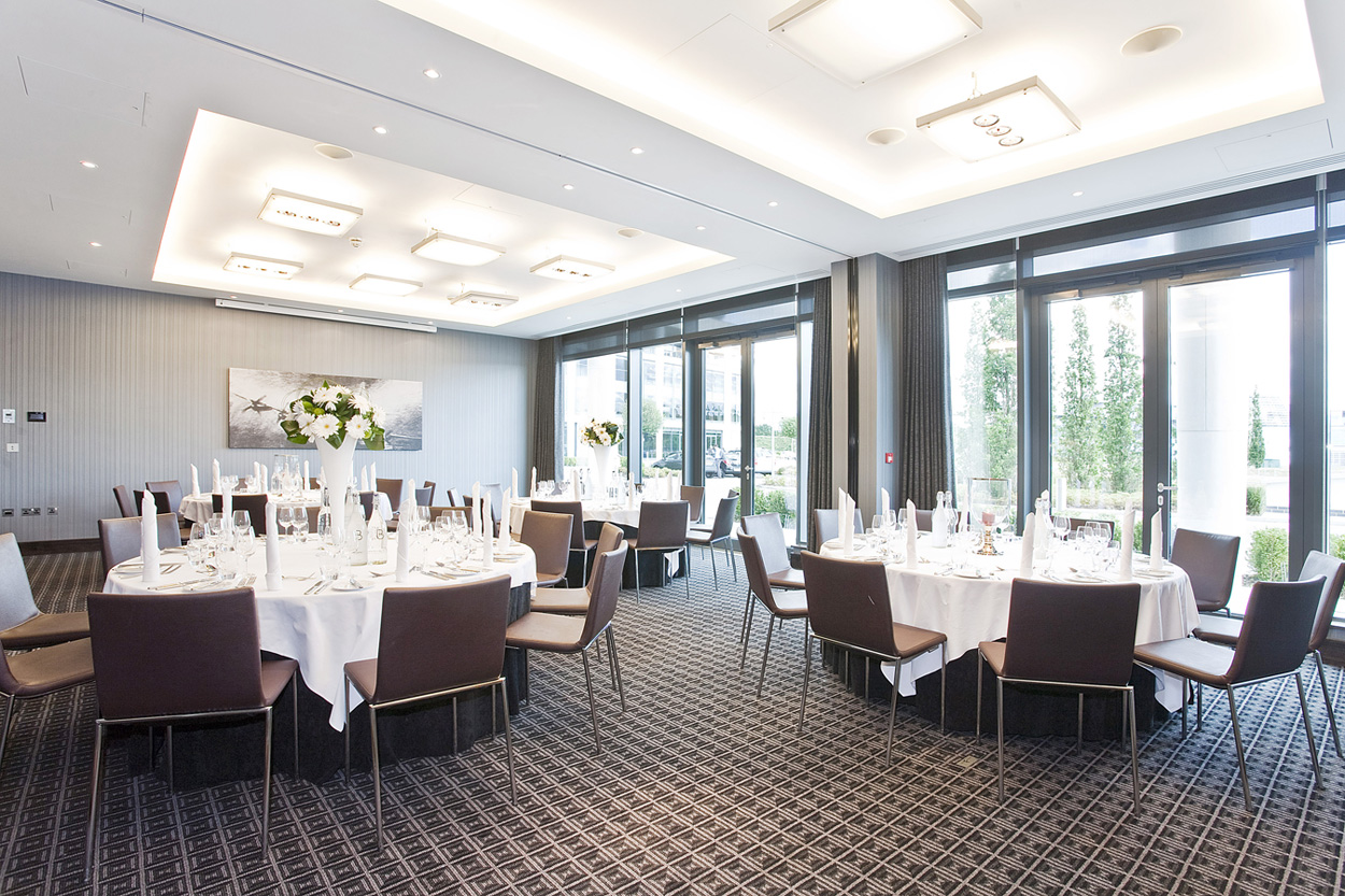 Elegant banquet room in Napier Suite, Brooklands Hotel, perfect for corporate events.