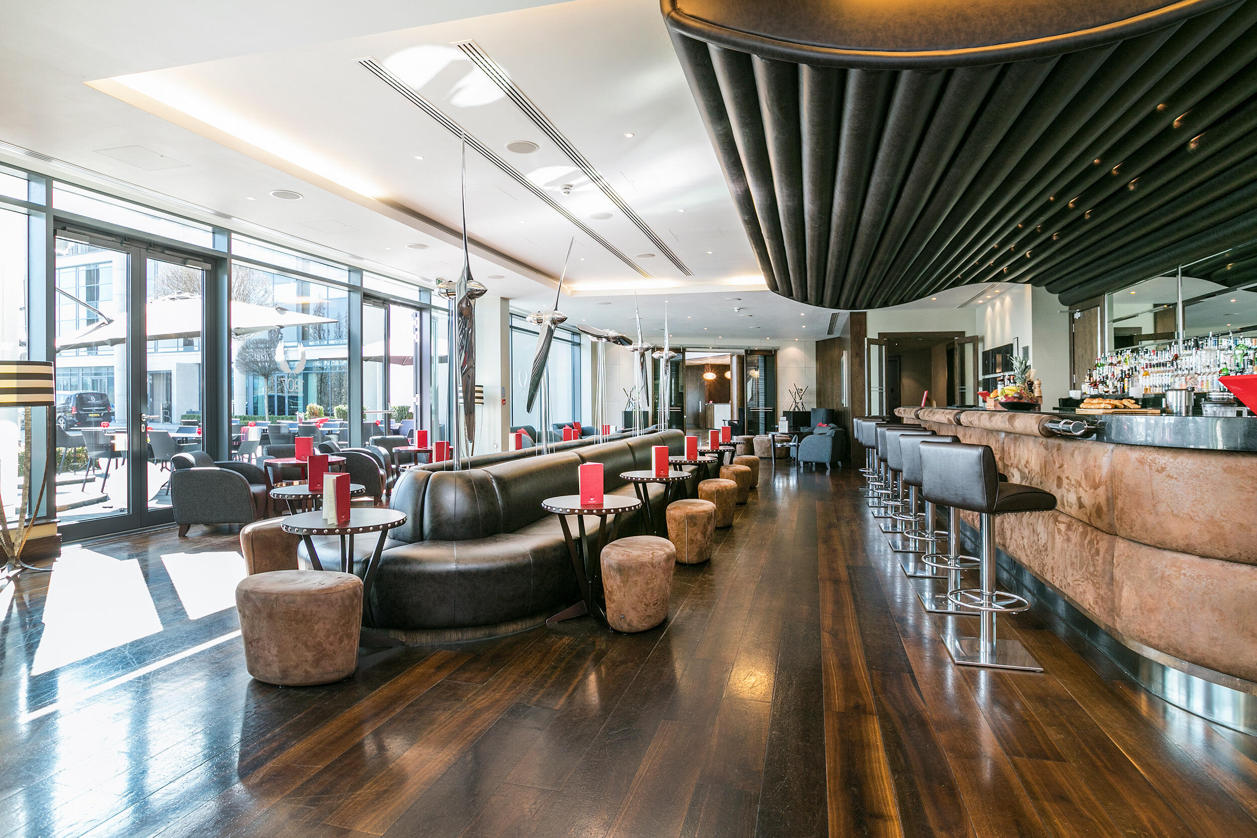 1907 restaurant & bar at Brooklands Hotel, modern design for networking events and receptions.