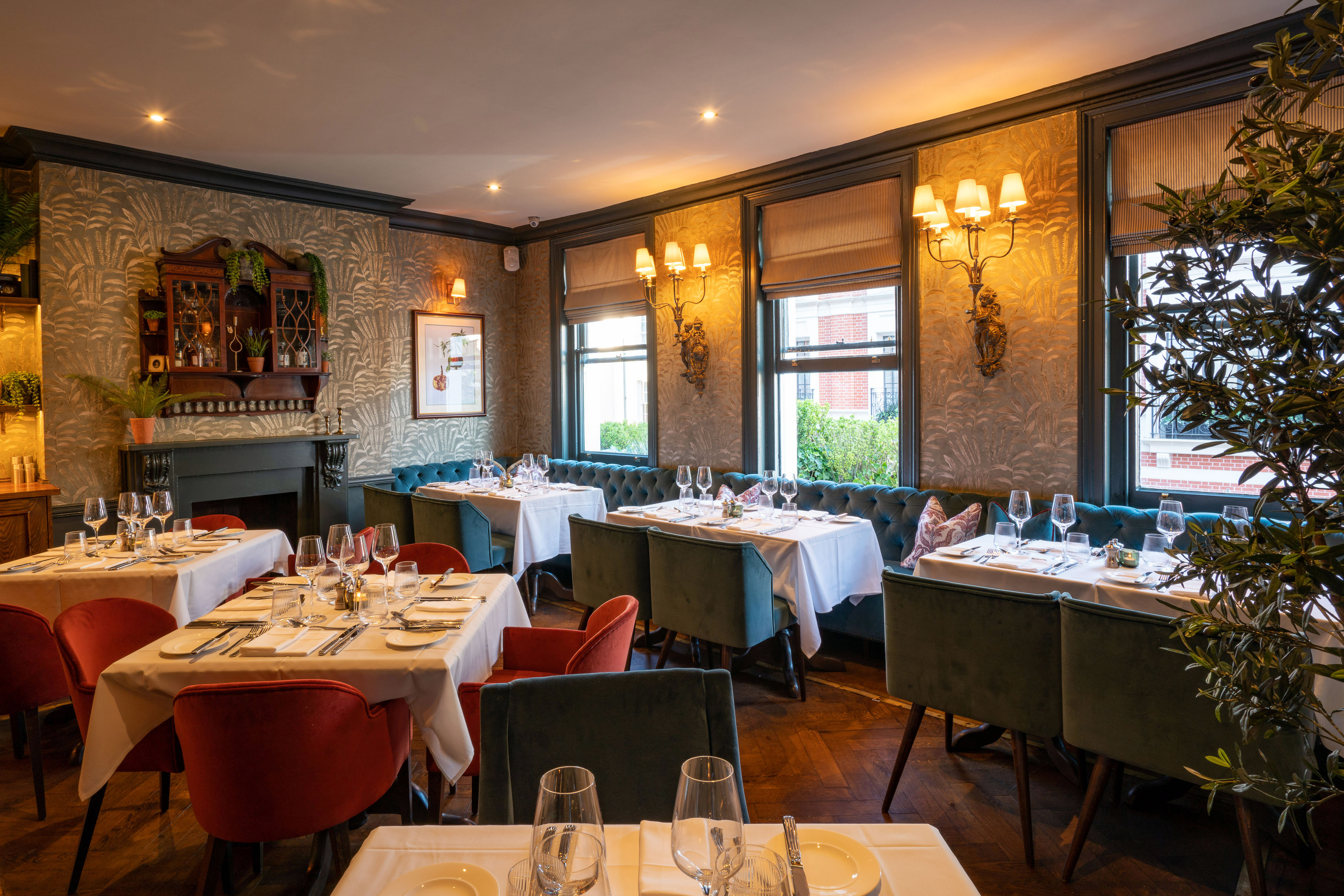 Elegant dining room setting for intimate events and corporate gatherings at Judy's.