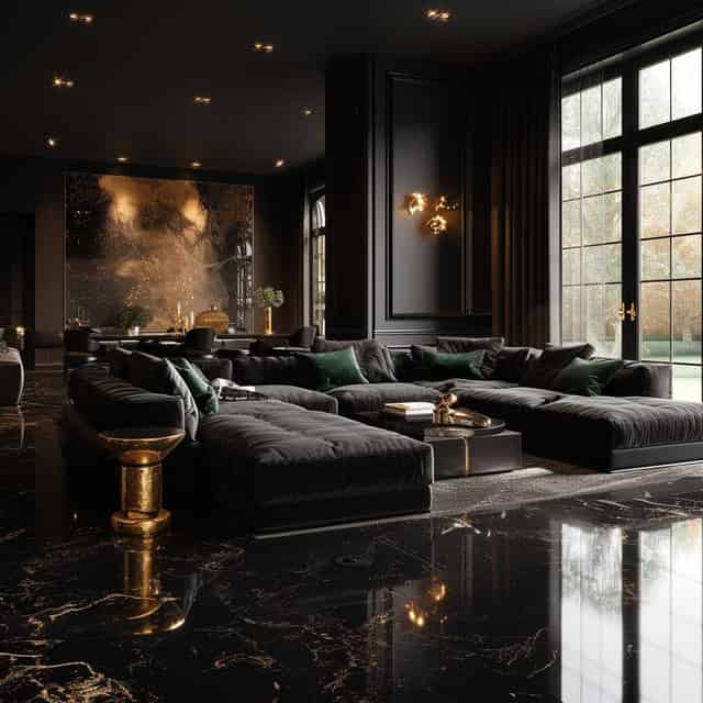 Sleek Black-themed Room