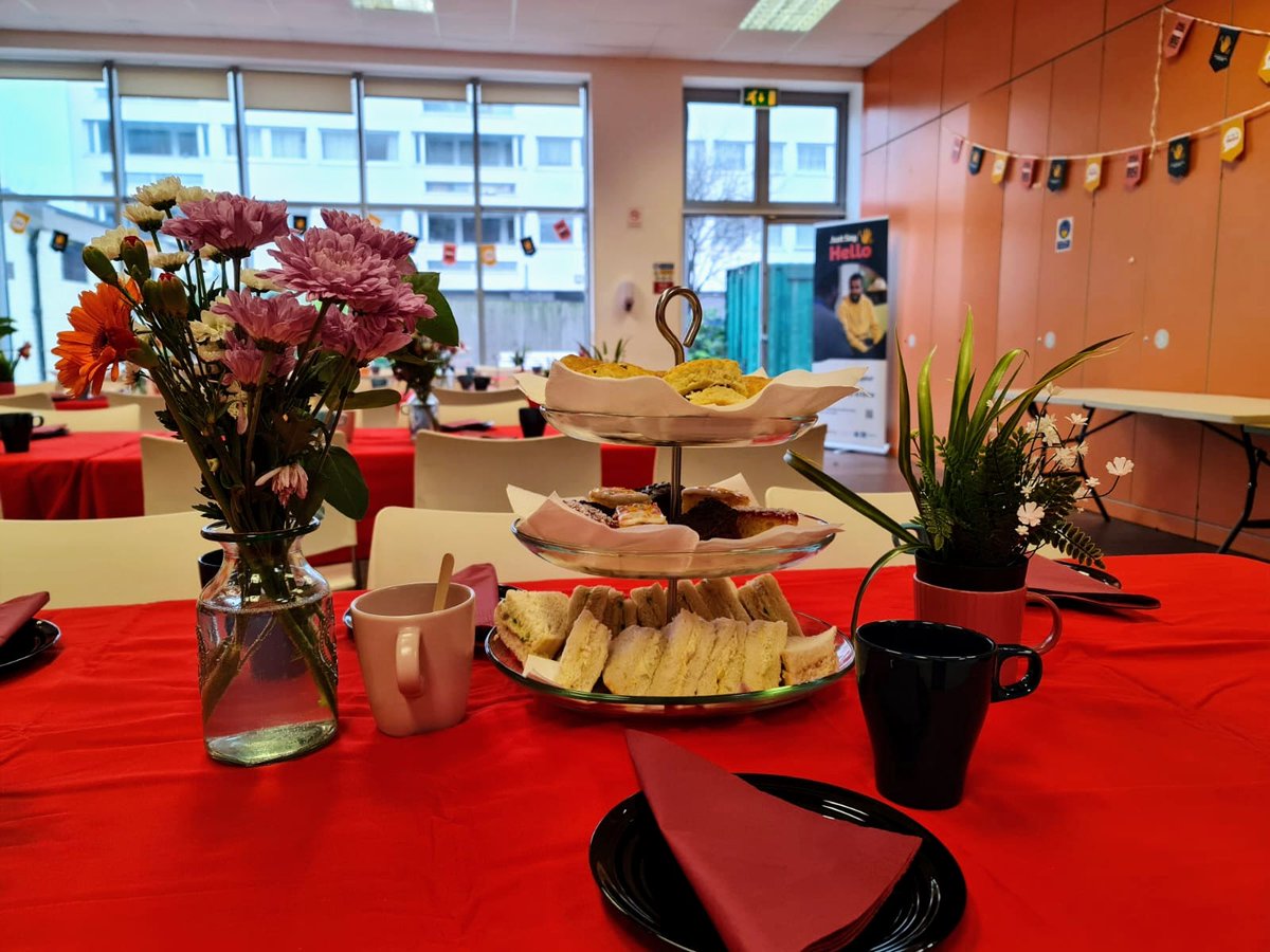 IT Suite at Bernie Cameron Community Centre with red linens, ideal for networking events.