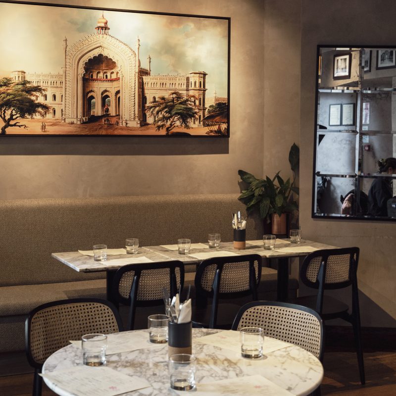 Stylish dining space at Biryani Kebab Chai for intimate meetings and events.