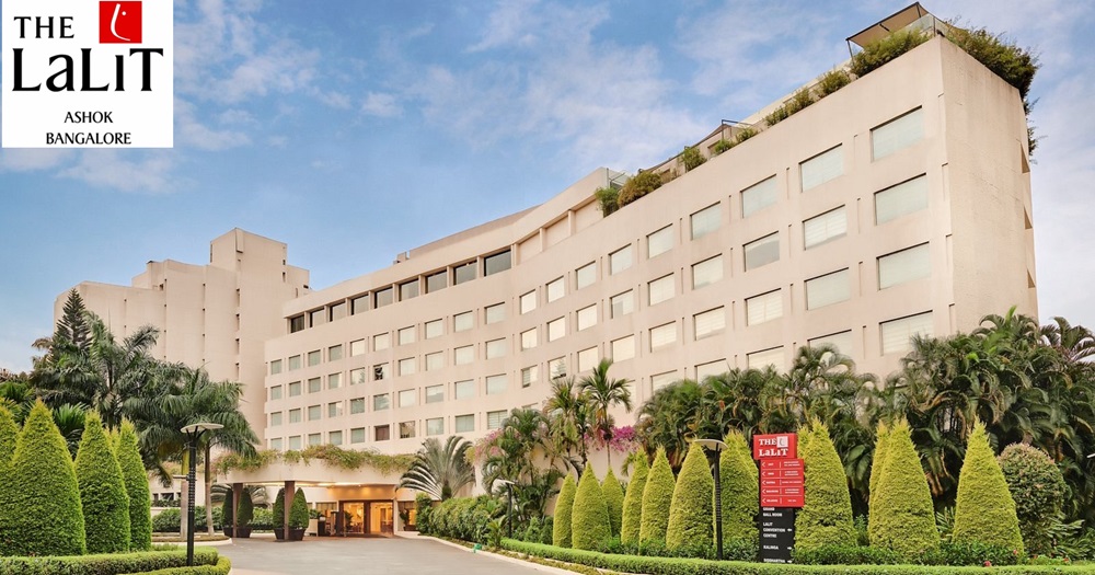 Modern hotel facade of Siddhartha at The LaLiT Ashok Bangalore for events and meetings.