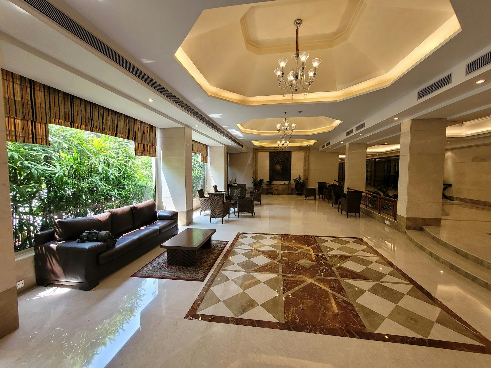 Elegant Convention Hall lobby at The LaLiT Ashok Bangalore for networking events.