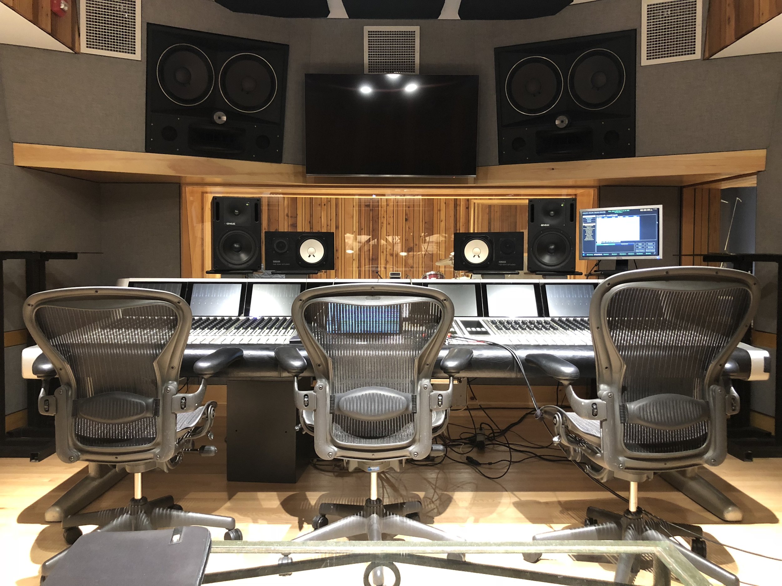 Large Tracking Rooms at Sound On Sound Studios with sleek mixing console for music production workshops.