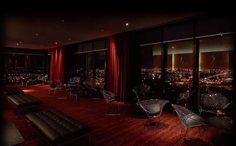 Chic Cloud23 function room with city views for upscale events and cocktail parties.