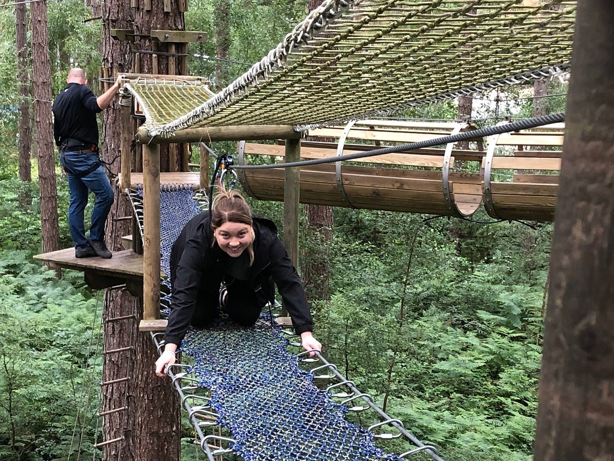 Nets Adventure ropes course at Go Ape Sherwood Pines for team-building events.