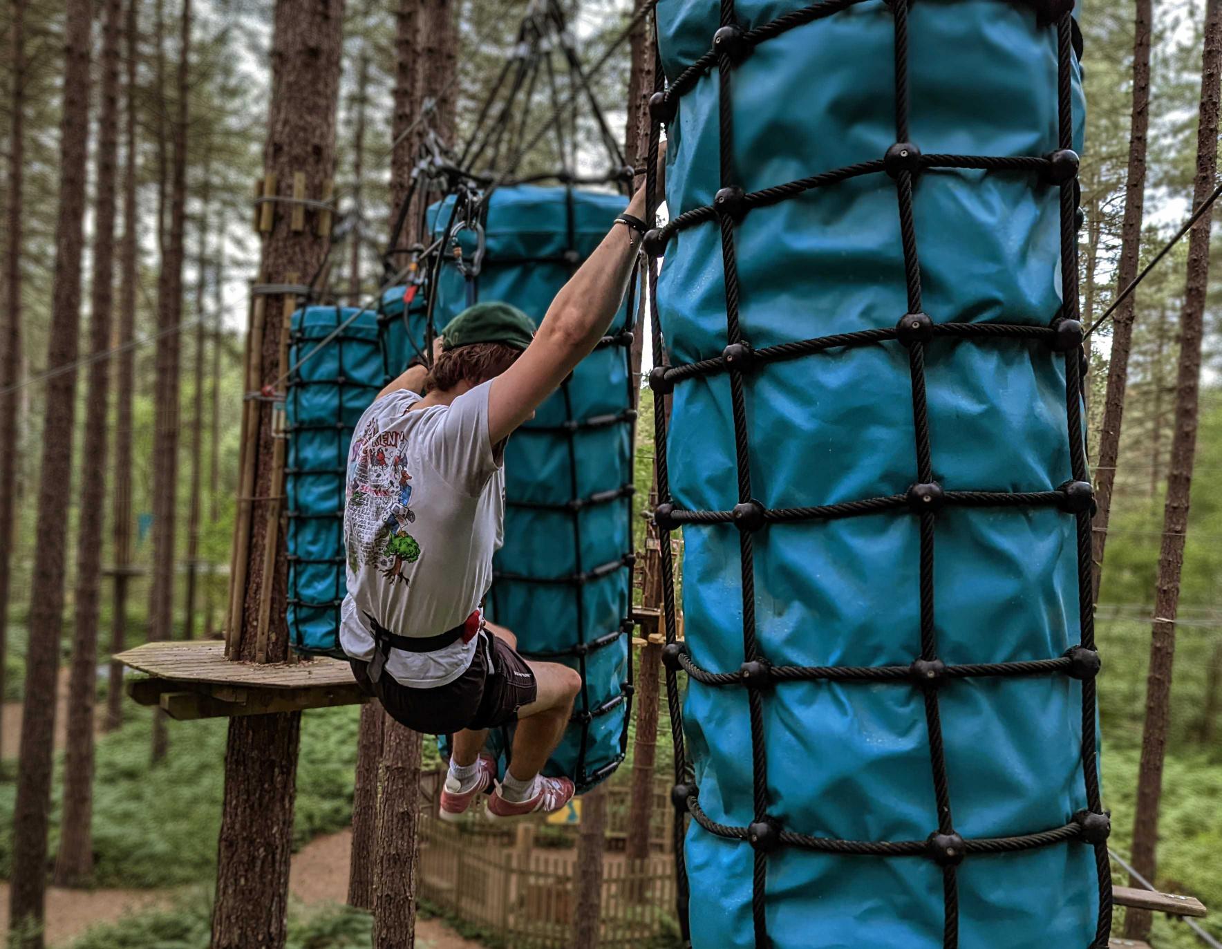 Nets Adventure at Go Ape Sherwood Pines, ideal for team-building and collaboration.