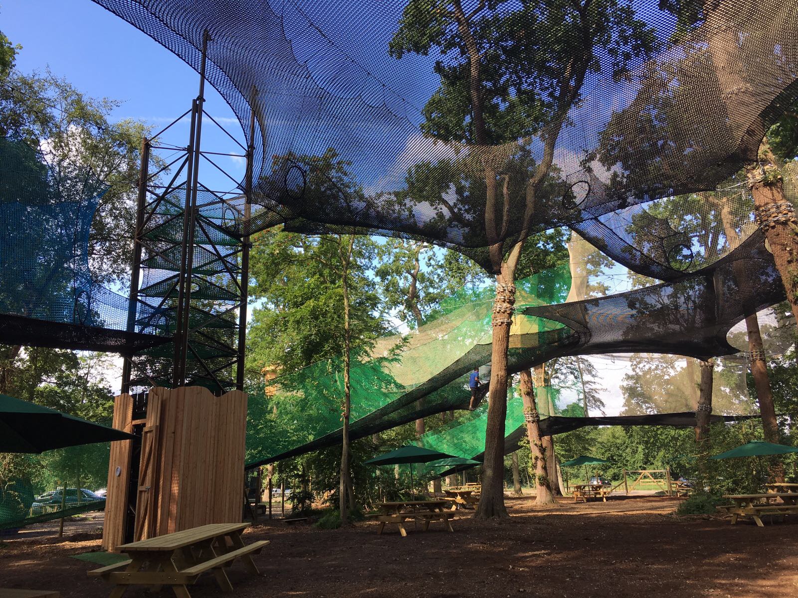 Nets Adventure at Go Ape Sherwood Pines: outdoor team-building space with suspended netting.