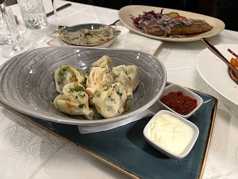 Dumplings elegantly plated at Armenian Taverna for high-quality dining events.