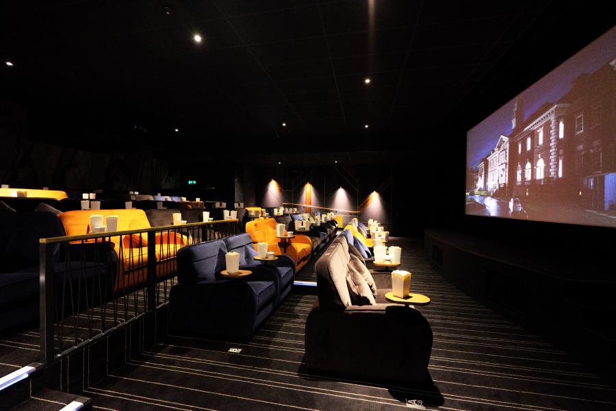 Modern cinema seating at Everyman Manchester for corporate events and private screenings.