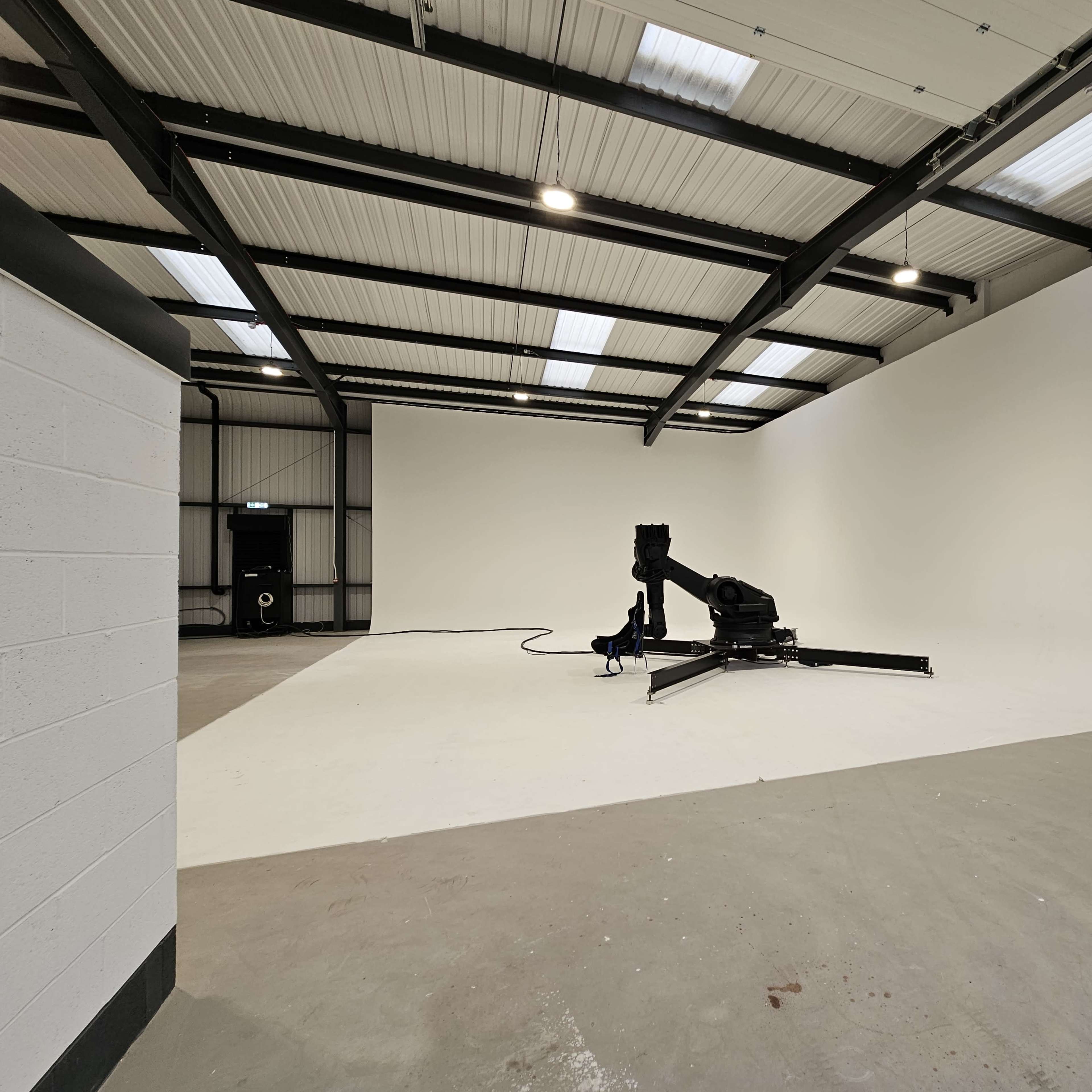 Well-lit Studio 2 in MCR Creative Studios for events and workshops. Flexible setup.