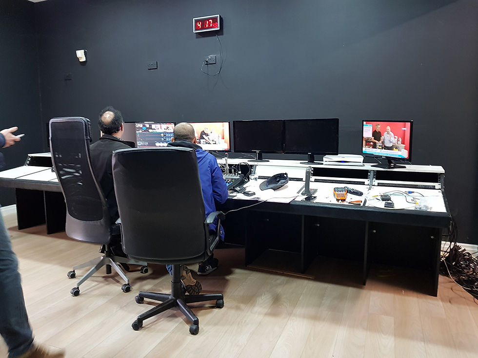 Control room setup at Imagine Media Network for live events with multiple monitors.